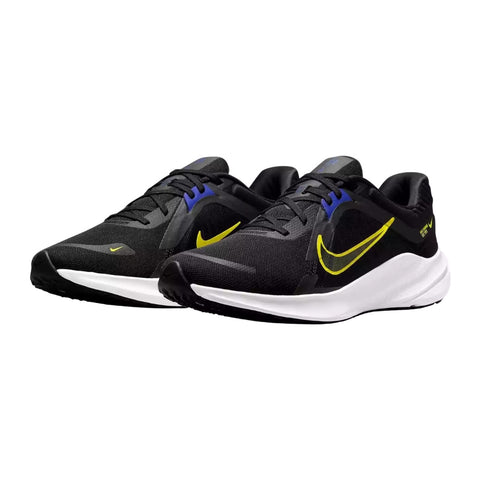 Nike Tenis Quest 5 Negro/Azul/Amarillo, para Hombre