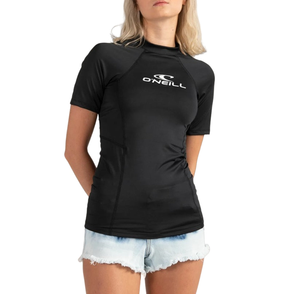 Oneill Camiseta Manga Corta Rash Guard Slim Fit Negro, para Mujer