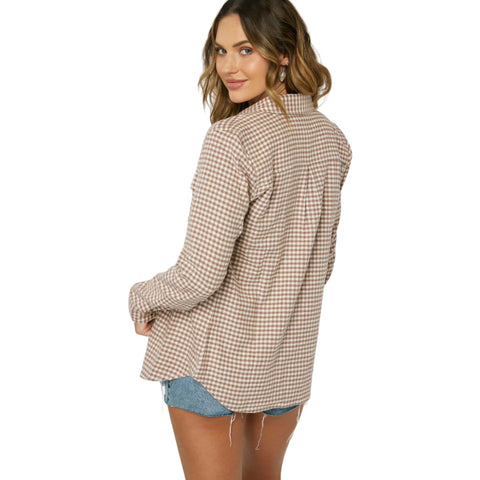 Oneill Camisa Manga Larga Cuadros Nash Flannel Marrón, para Mujer