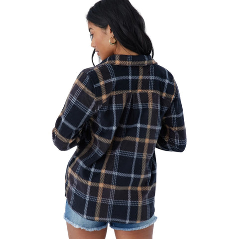 Oneill Camisa Manga Larga Cuadros Zuma Negro, para Mujer