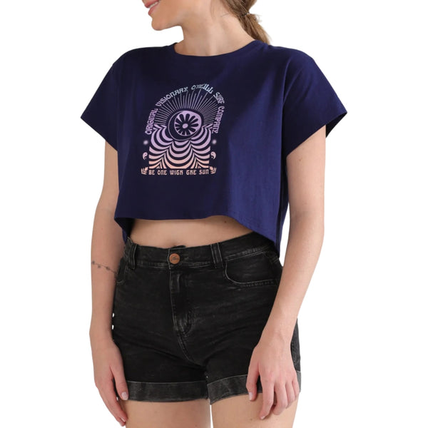 Oneill Camiseta Crop Top Visionary Azul Marino, para Mujer