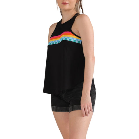 Oneill Camiseta sin Mangas Check Yalatter Negro, para Mujer