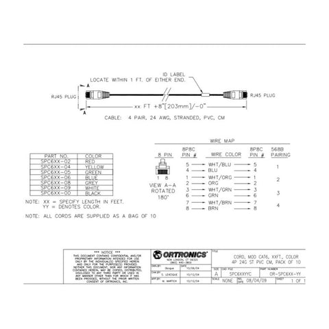 Ortronics Set de Cables UTP Cat6 4.5 Mts, 10 Piezas (SPC615-06)