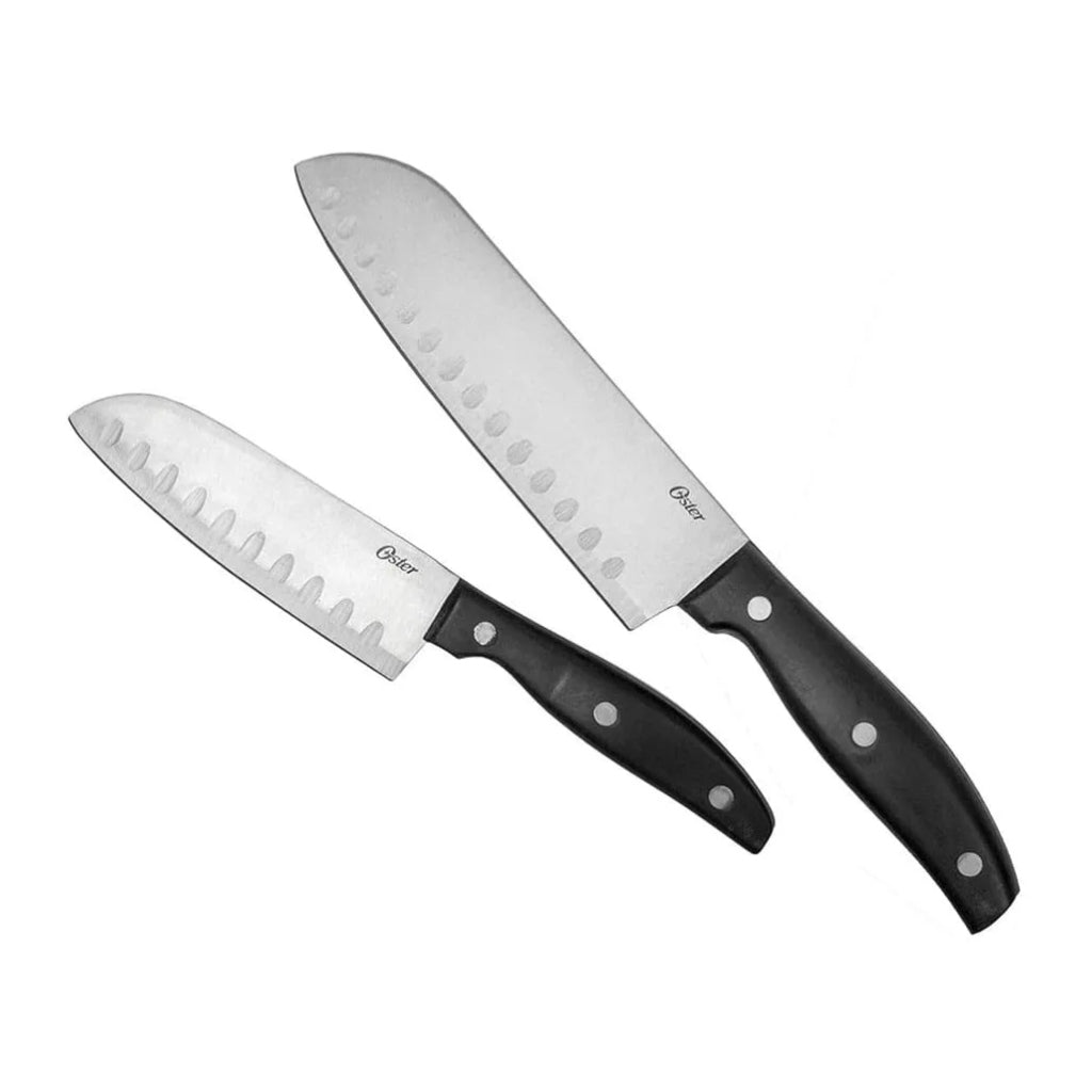 Oster Set Cuchillos de Acero Inoxidable Santoku, 2 Piezas