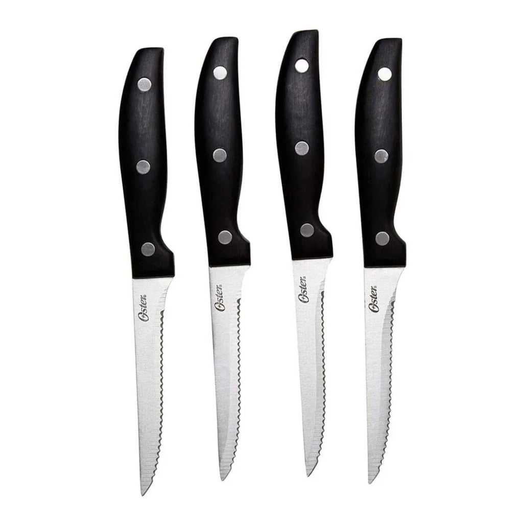 Oster Set Cuchillos de Acero Inoxidable para Carne, 4 Piezas