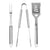 Oster Set Utensilios para Barbacoa Acero Inoxidable, 3 Piezas