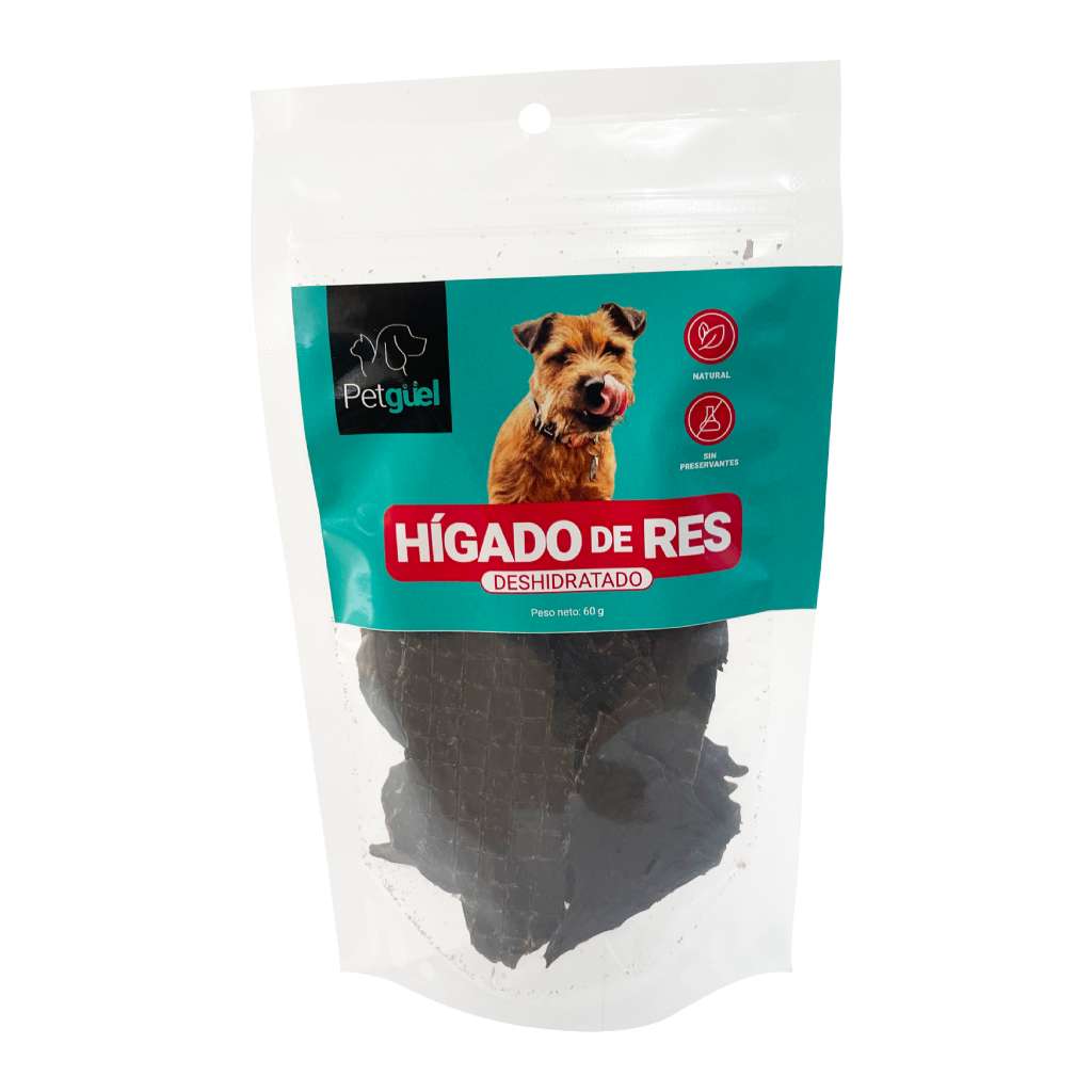 Petgüel Treat Hígado de Res Deshidratado para Perros, 60g