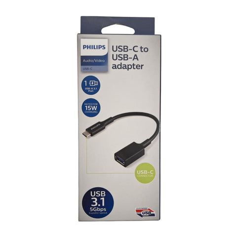 Philips Adaptador USB-C a USB-A de 15 Cm, (SWU7113A/27)