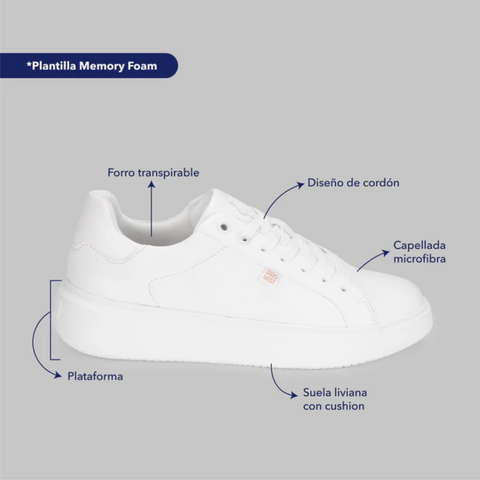 Promise Tenis Pretzel All White, para Mujer