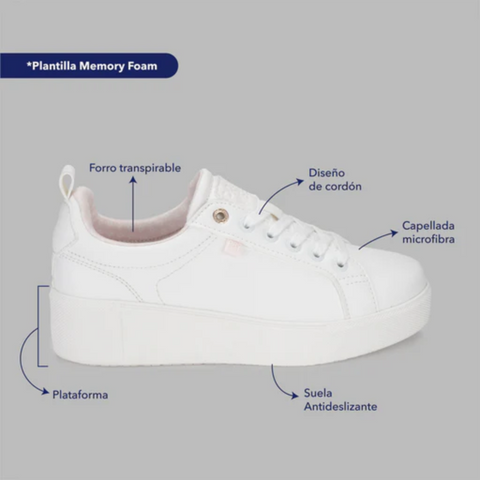 Promise Tenis Strudel White, para Mujer