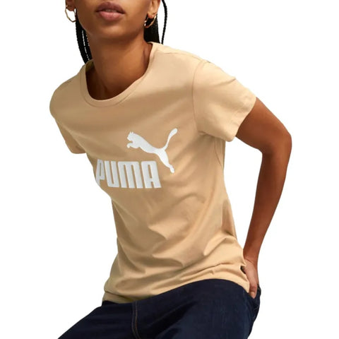 Puma Camiseta Essential Logo Tee S Beige, para Mujer