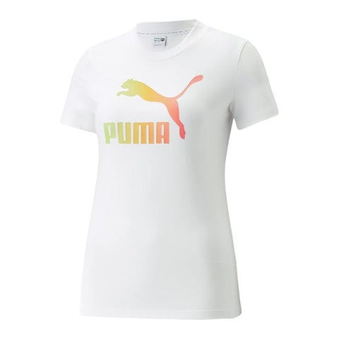 Puma Camiseta Gráfica Summer Squeeze Slim Blanco, para Mujer