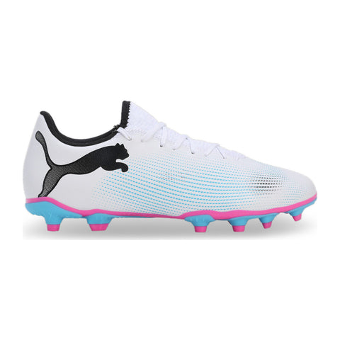 Puma Tacos de Fútbol Future 7 Play FG/AG Blanco/Rosa, para Hombre