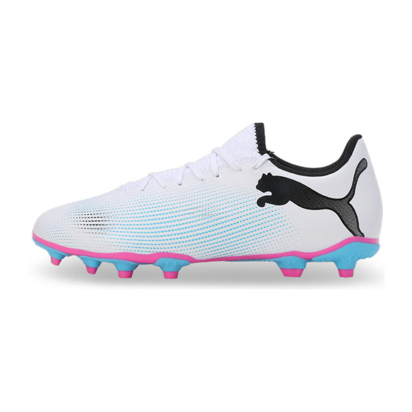 Puma Tacos de Fútbol Future 7 Play FG/AG Blanco/Rosa, para Hombre