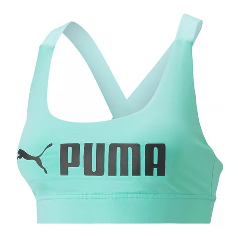 Puma Top Deportivo Mid Impact Fit Verde Menta, para Mujer