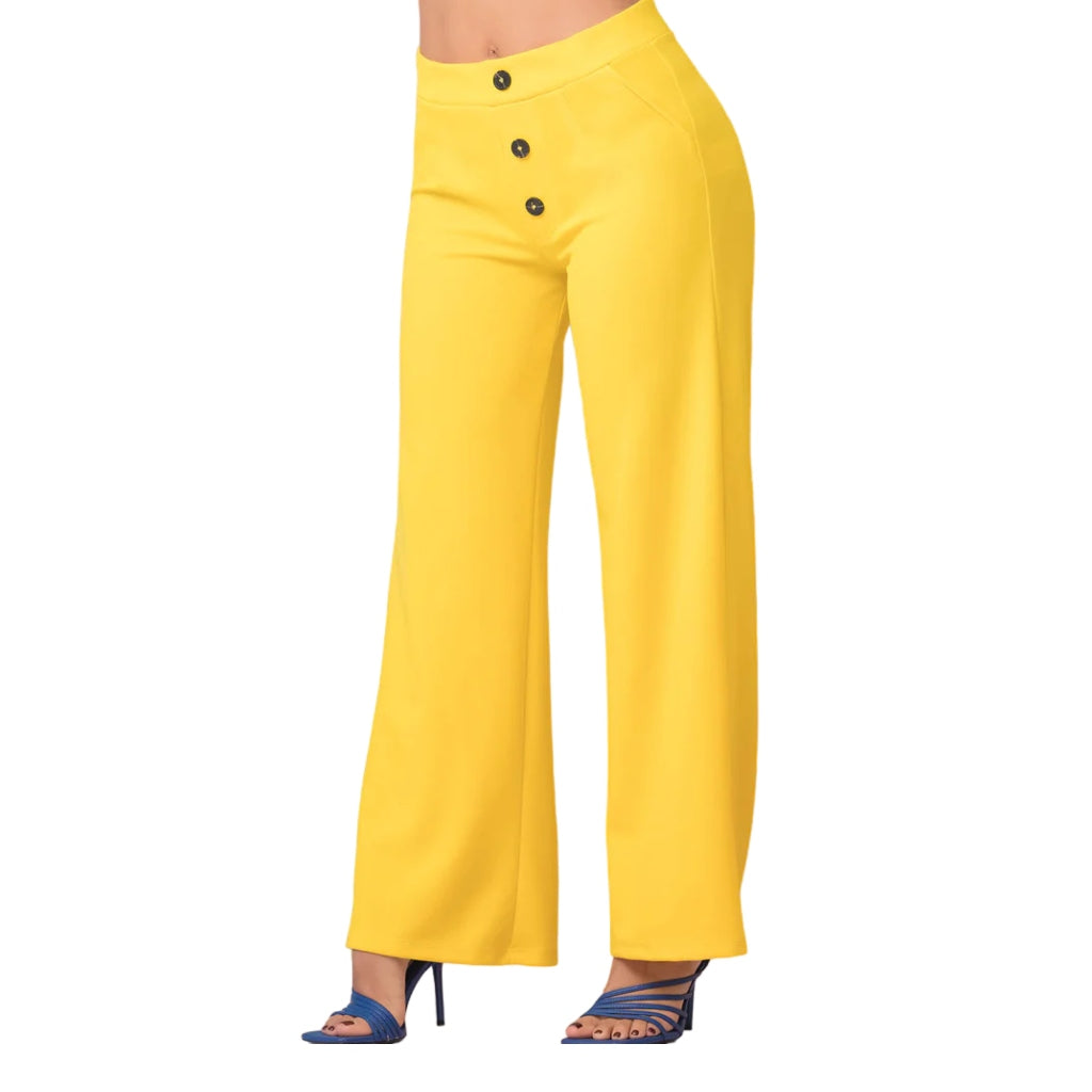 Ryocco Pantalón Strech Amarillo, para Mujer