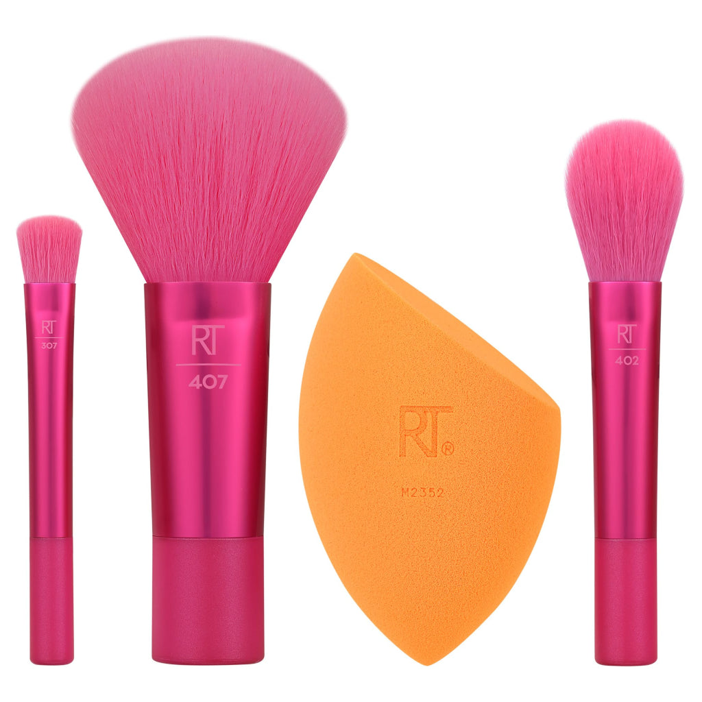 Real Techniques Set de Mini Brochas para Maquillaje Holidaze, 4 Piezas