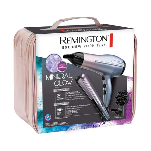 Remington Combo Secadora y Alisadora Mineral Glow, S5408-D5408-F