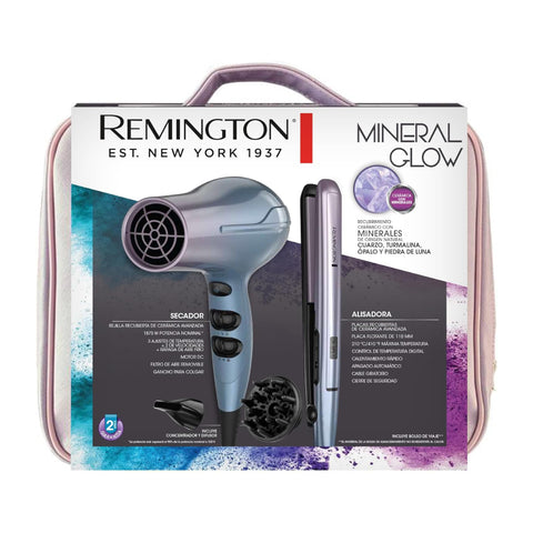 Remington Combo Secadora y Alisadora Mineral Glow, S5408-D5408-F