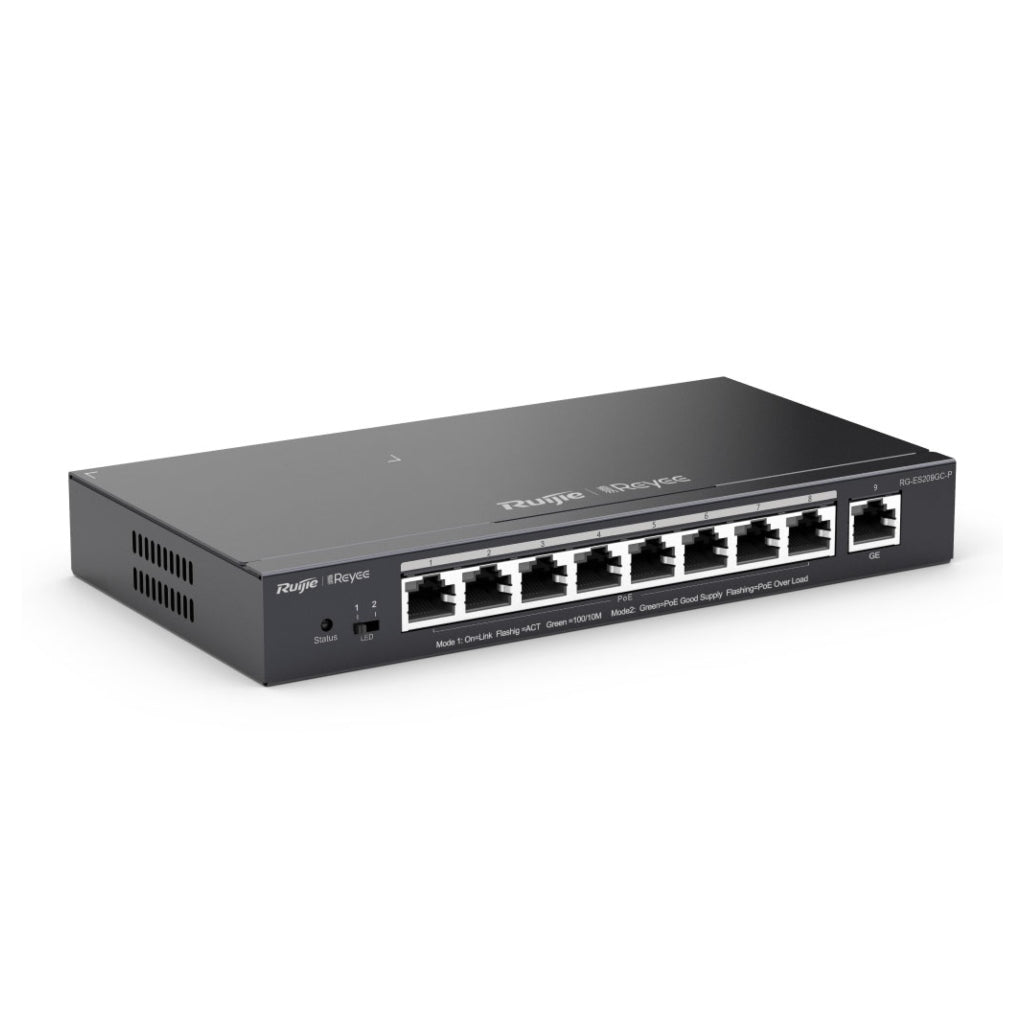 Reyee Switch Inteligente de 9 Puertos Gigabit (RG-ES209GC-P)