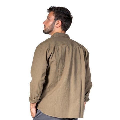 Rusty Camisa Manga Larga Gancia Militar Café, para Hombre