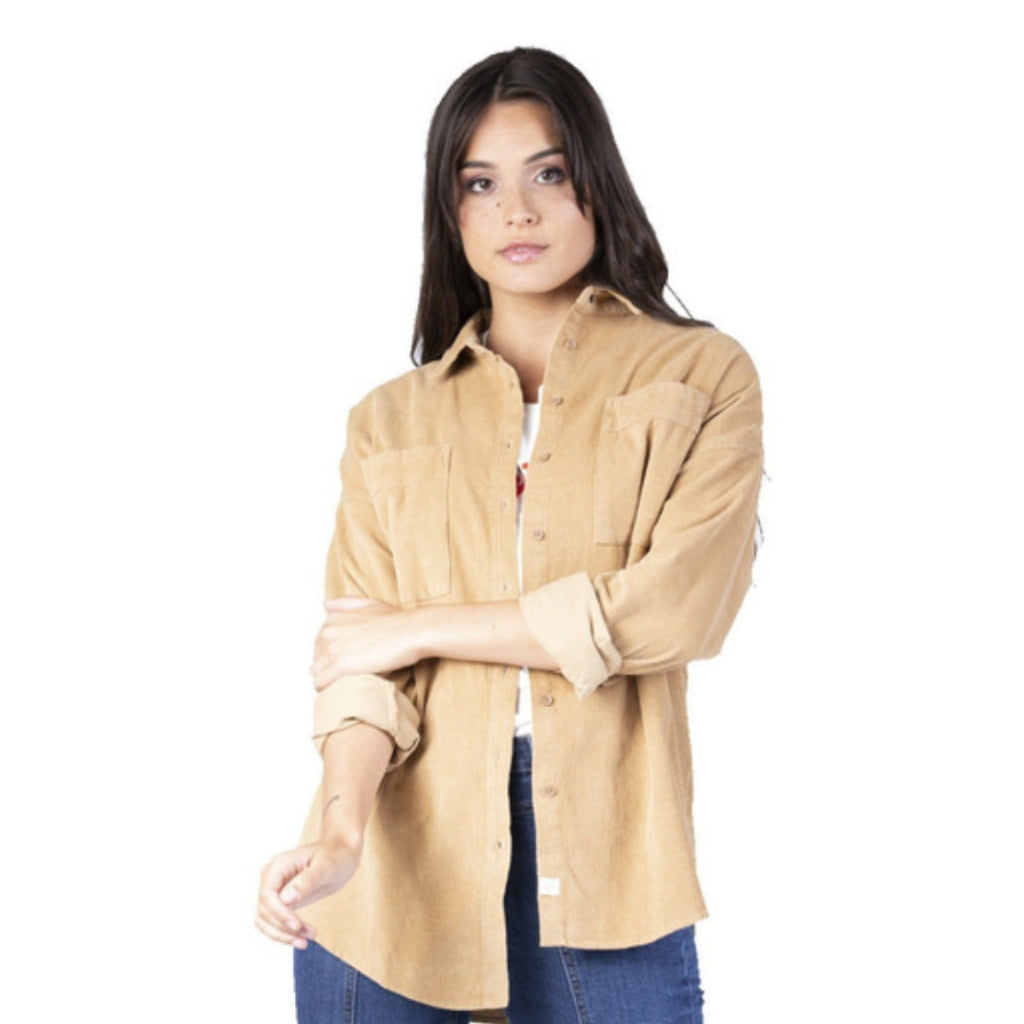 Rusty Camisa Manga Larga Nubeluz Kaki, para Mujer