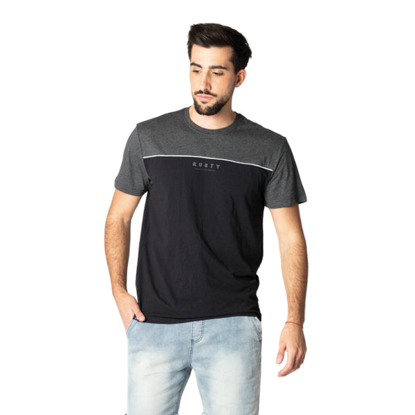 Rusty Camiseta Ten Gris/Negro, para Hombre