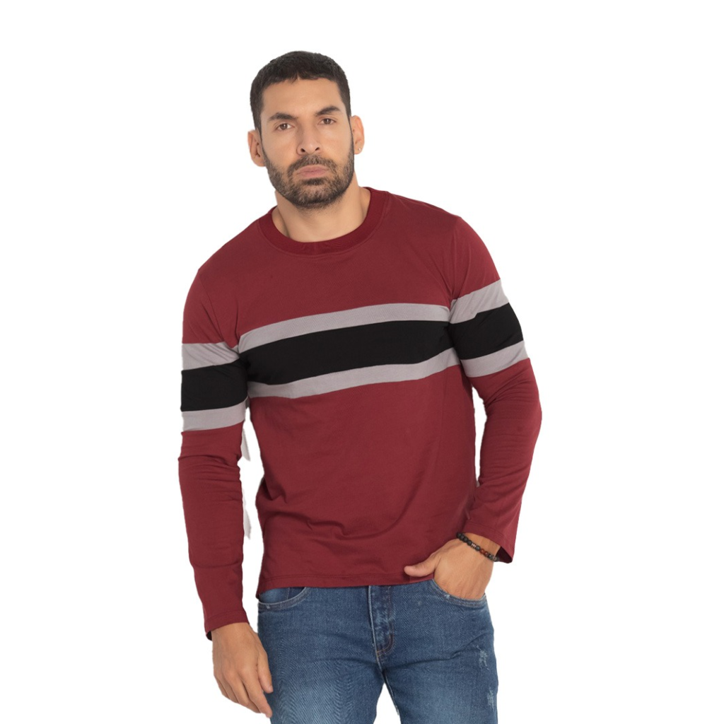 Ryocco Camisa de Manga Larga Vino Tinto, para Hombre