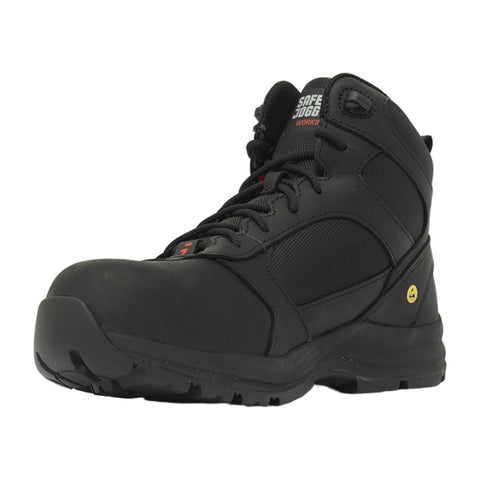 Safety Jogger Zapatos de Seguridad Bota Corte Medio Dragon Negro, para Hombre