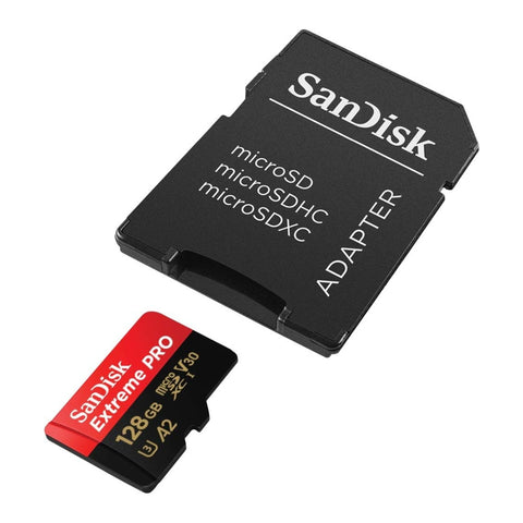 SanDisk Tarjeta de Memoria 128GB con Adaptador MicroSDXC a SD Extreme Pro