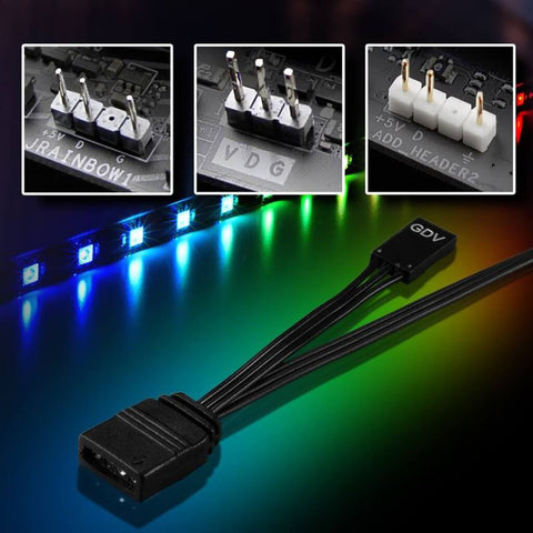 Sharkoon Cable de Luces SHARK Blades RGB Strip, 36cm