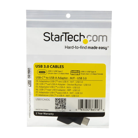 Startech Adaptador USB-C Macho a USB-A Hembra, USB31CAADG