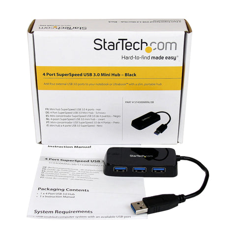 Startech Adaptador de 4 Puertos USB 3.0, ST4300MINU3B