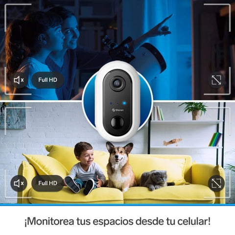 Steren Cámara de Seguridad Fija Wi-Fi para Interiores, CCTV-240