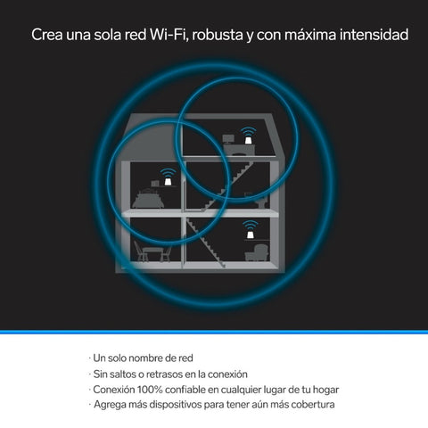 Steren Set Router Inalámbrico Sistema Mesh Wi-Fi MU-MIMO, 3 Piezas