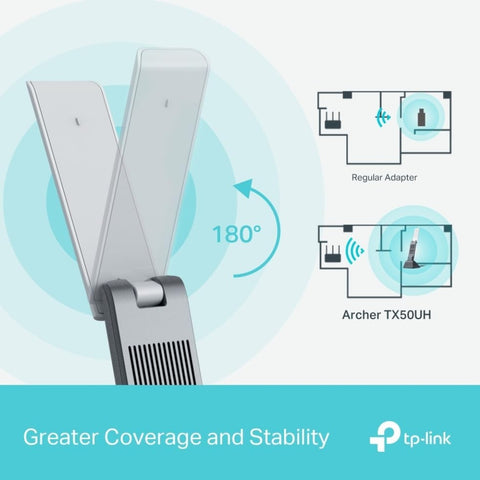 TP-Link Adaptador USB Wi-Fi 6 AX3000, Archer TX50UH