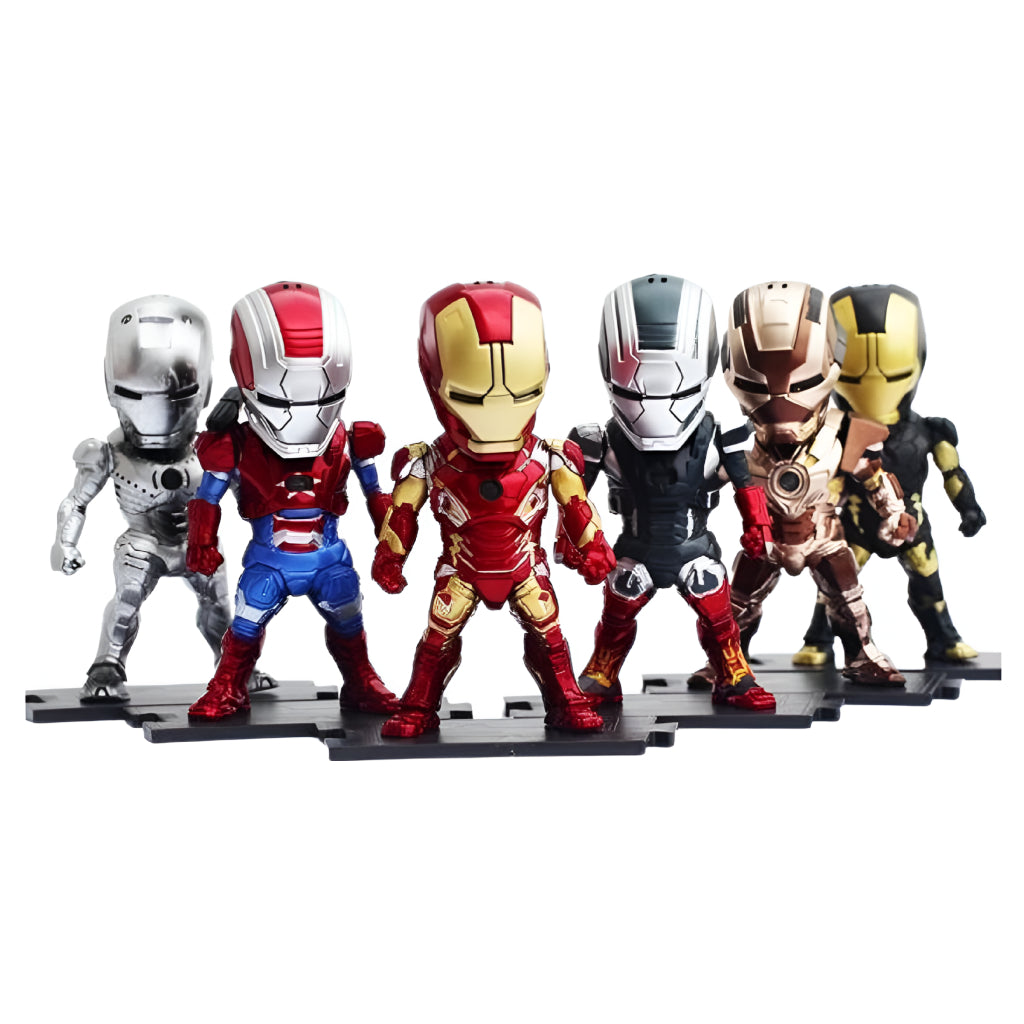 Tinkel Set Figuras Iron Man Trajes, 6 Piezas