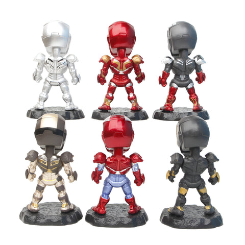 Tinkel Set Figuras Iron Man Trajes, 6 Piezas