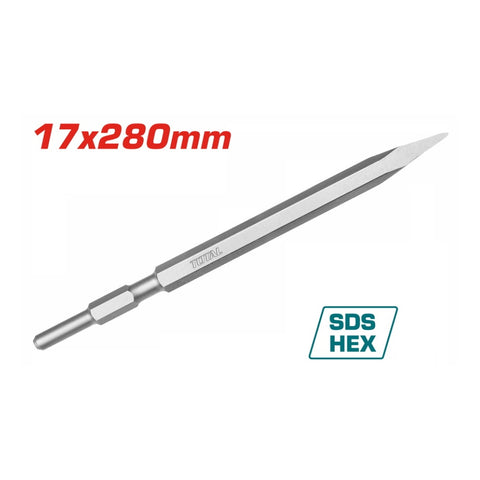 Total Cincel Punta Hexagonal para Demoledor 17x280mm, TAC153171