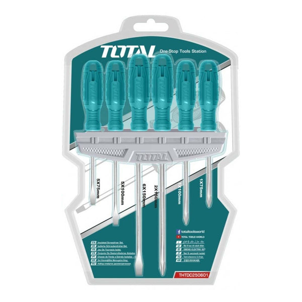 Total Set Destornilladores THTDC250601, 6 Piezas