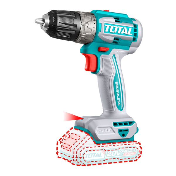 Total Taladro Inalámbrico Recargable 20V 3/8