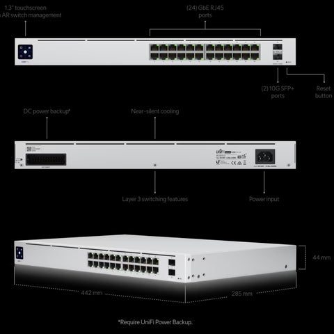 Ubiquiti Switch POE Gestionado Unifi Pro 24 Puertos, USW-PRO-24