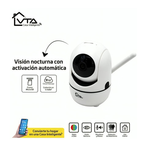 Vta+ Cámara de Seguridad Wi-Fi Inalámbrica con Sensor de Movimiento 2k, Vta-84609