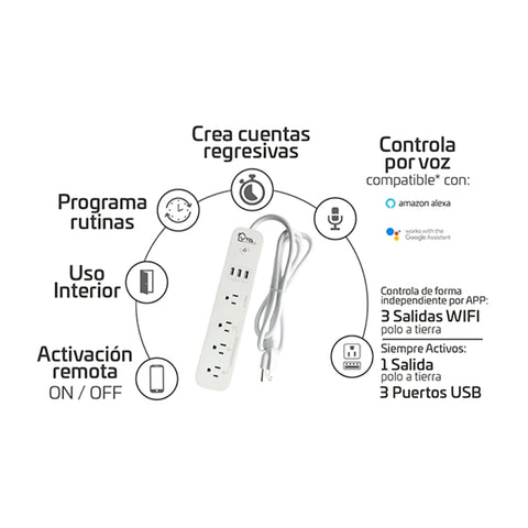 Vta+ Regleta Inteligente Wi-Fi 4 Salidas, Vta-84763