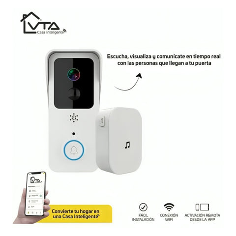 Vta+ Video Portero Inteligente Inalámbrico Wi-fi con Timbre, Vta-84667