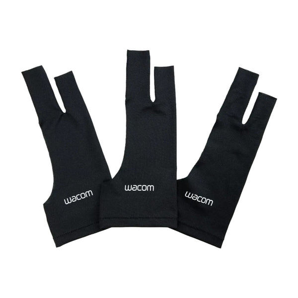 Wacom Set Guantes Ambidiestro Drawing Negro, 3 Piezas