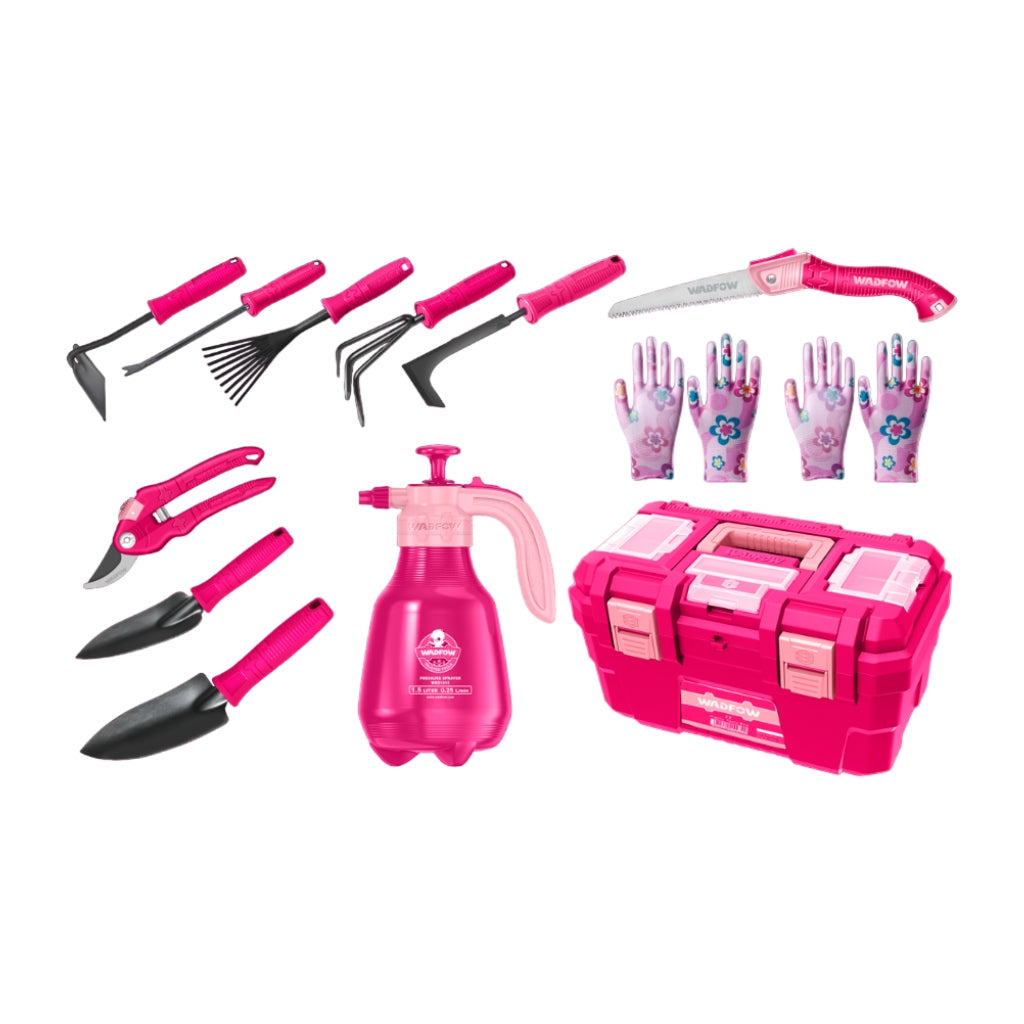 Wadfow Set Herramientas para Jardín 13 Piezas, Rosa + Gratis Decakila Mini Procesador de Alimentos 70W