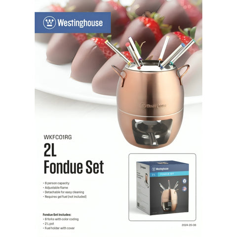 Westinghouse Set para Fondue de Acero Inoxidable 2L, WH00199