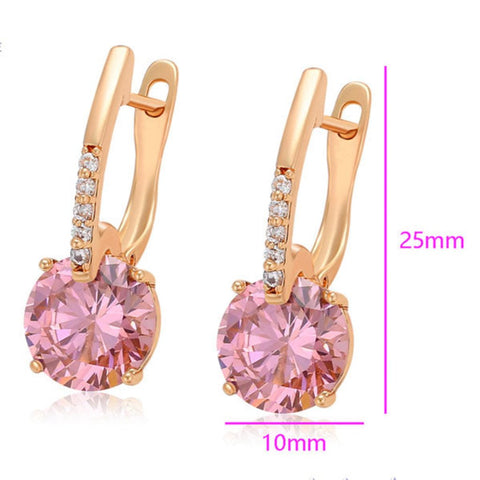 CR Charms Aretes Destello Rosa, Alloy