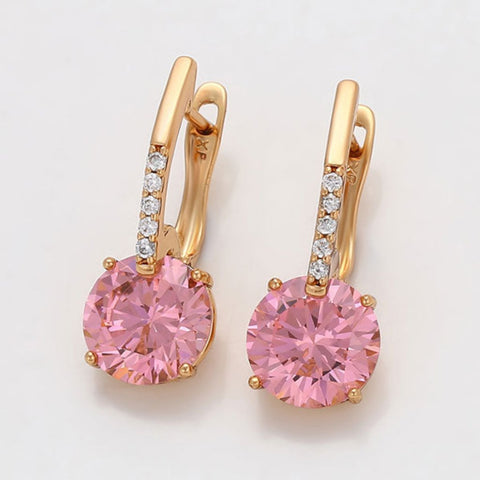 CR Charms Aretes Destello Rosa, Alloy